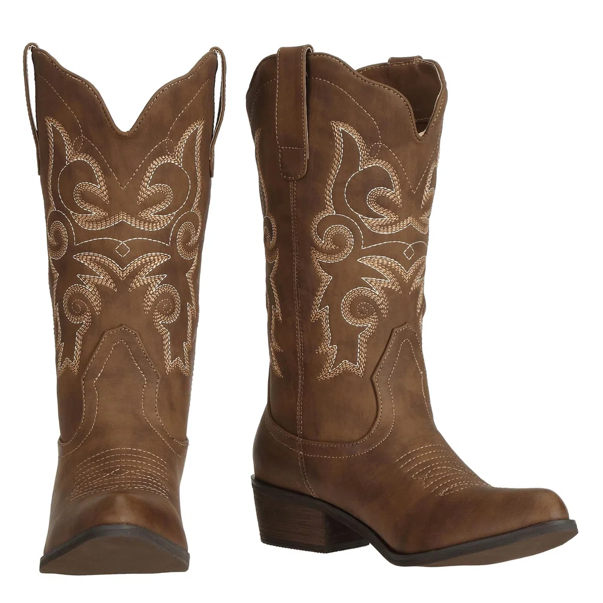 J's.o.l.e Stivali da cowboy da donna, in pelle, metà largo, per equitazione, stile western, per matrimoni