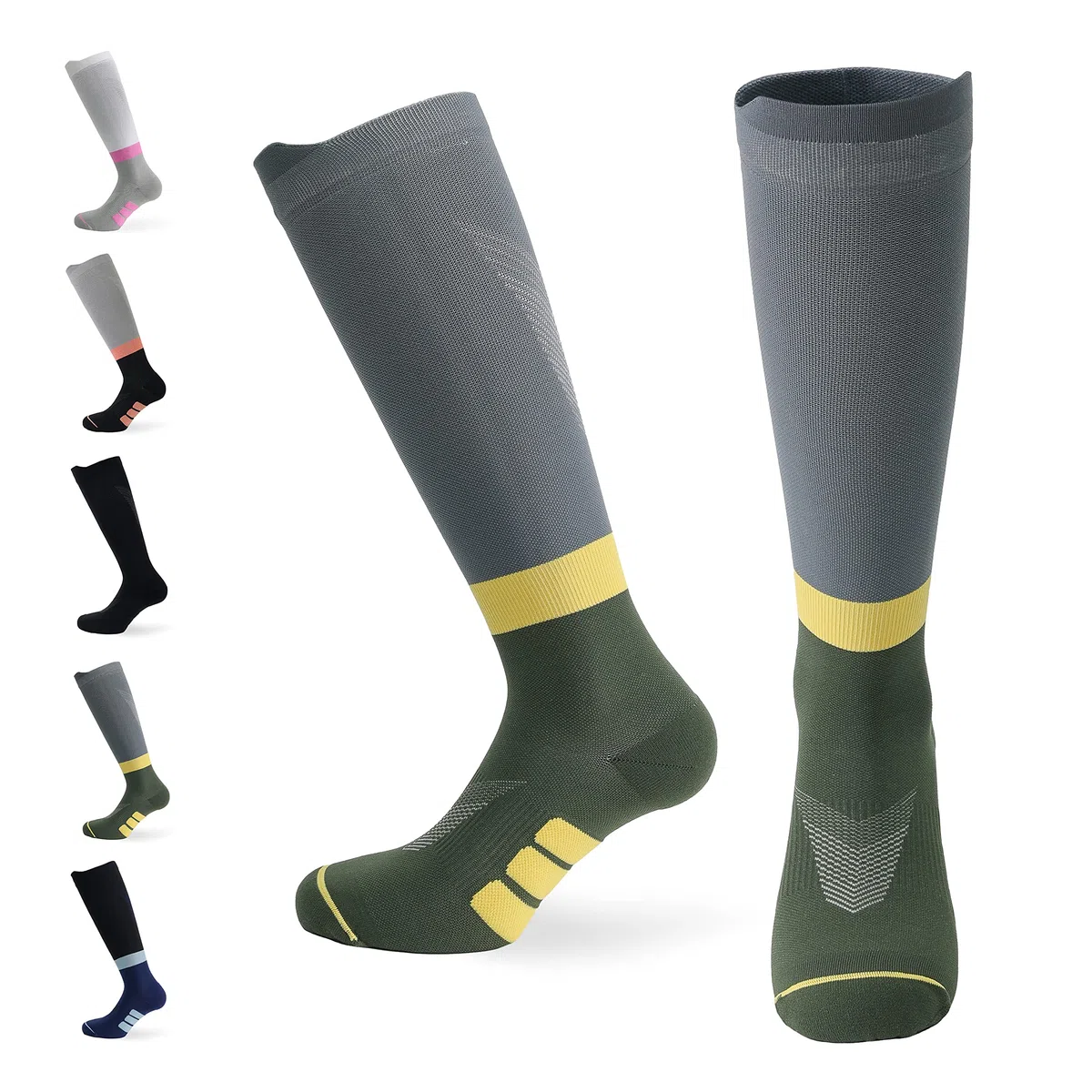 CFA V2 Calze Compressione Graduata Donna e Uomo – Design premium sostenibile con compressione graduata per sport, corsa, ciclismo, sci, escursionismo, Prodotte nell'UE