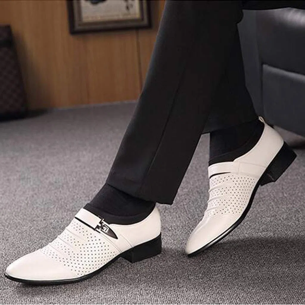 Scarpe da uomo business eleganti in pelle Oxford scarpe da sposa con lacci, leggere, larghe, classiche