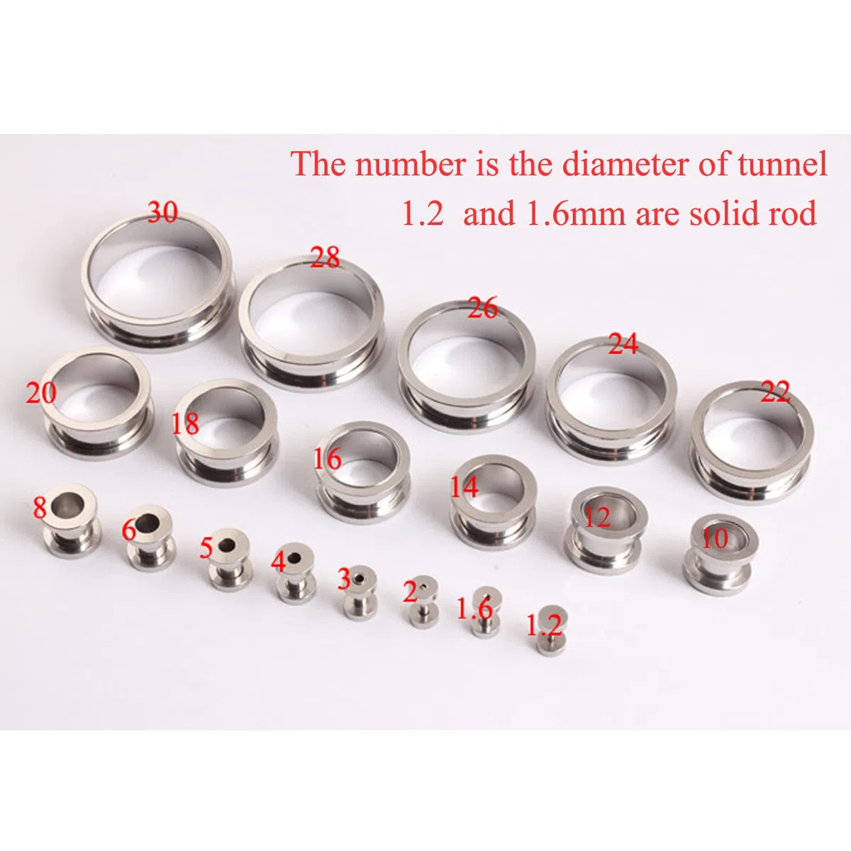 Aieci 2 Pezzo Dilatatore Acciaio Inossidabile Pircing Dilatatori Orecchini Ear Tunnel Plug Uomo Donna