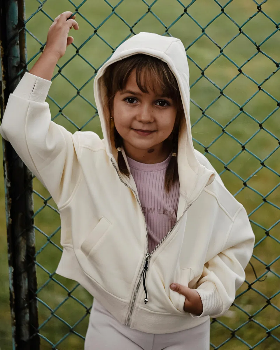 Rolanko Ragazze Felpa con Cappuccio con Cerniera, Cotone Giacca con Cappuccio a Maniche Lunghe Felpa con Tasche per Bambina
