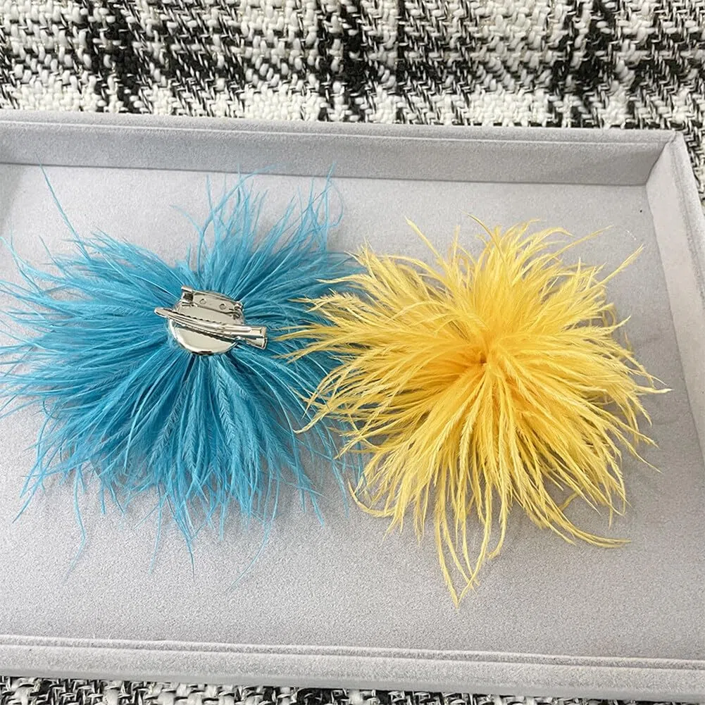 Spilla con Piume iSpchen Soffice Piuma Accessori per Capelli Forcina Eleganti Clip per Cappello con Piume
