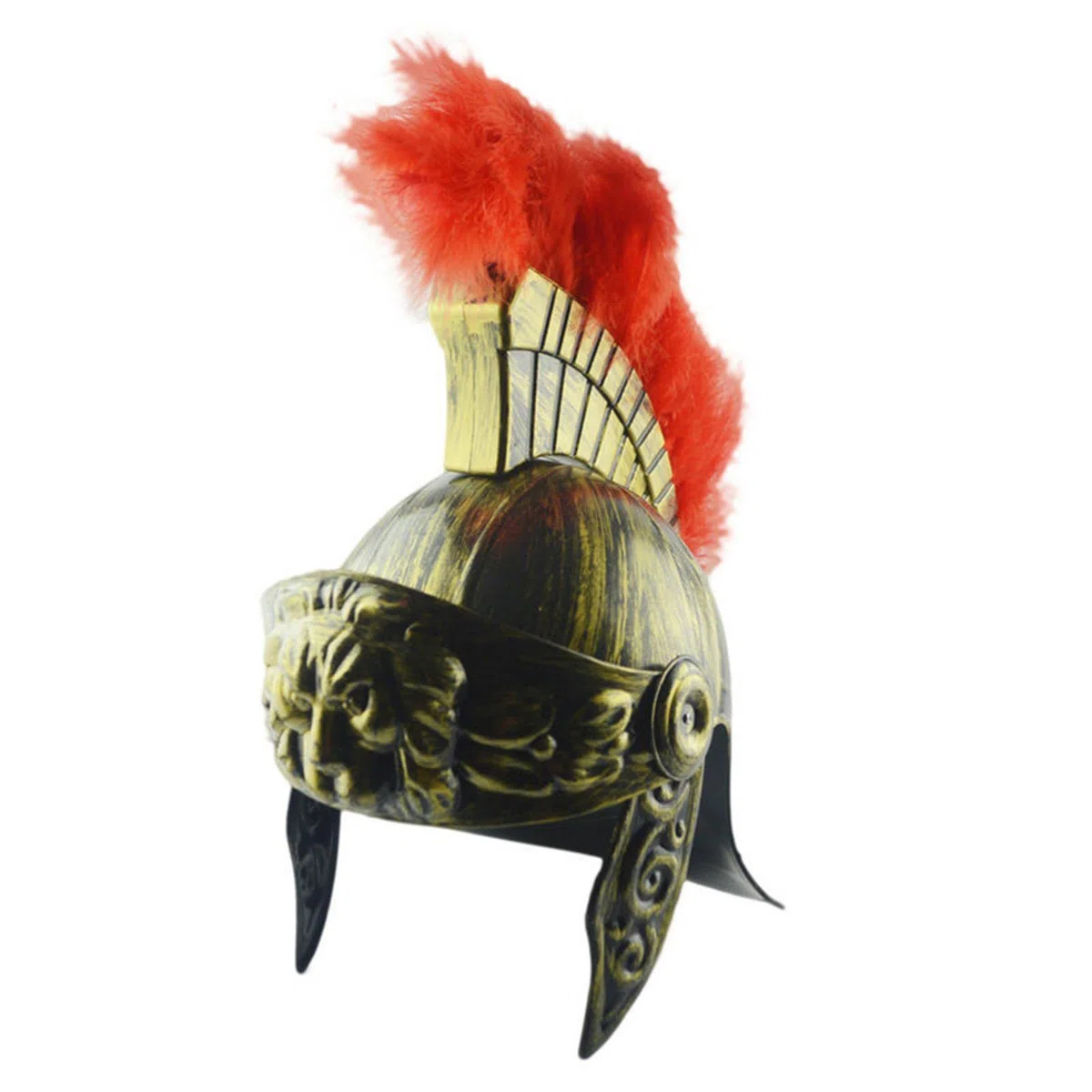 Elmi Romani - Elmi Per Costumi Greci, Elmo Da Gladiatore Guerriero Romano | Copricapo Da Soldato Centurione Per Armatura In Costume Da Gioco Di Ruolo, Elmi Romani Dorati Con Piume Naturali Per Feste A