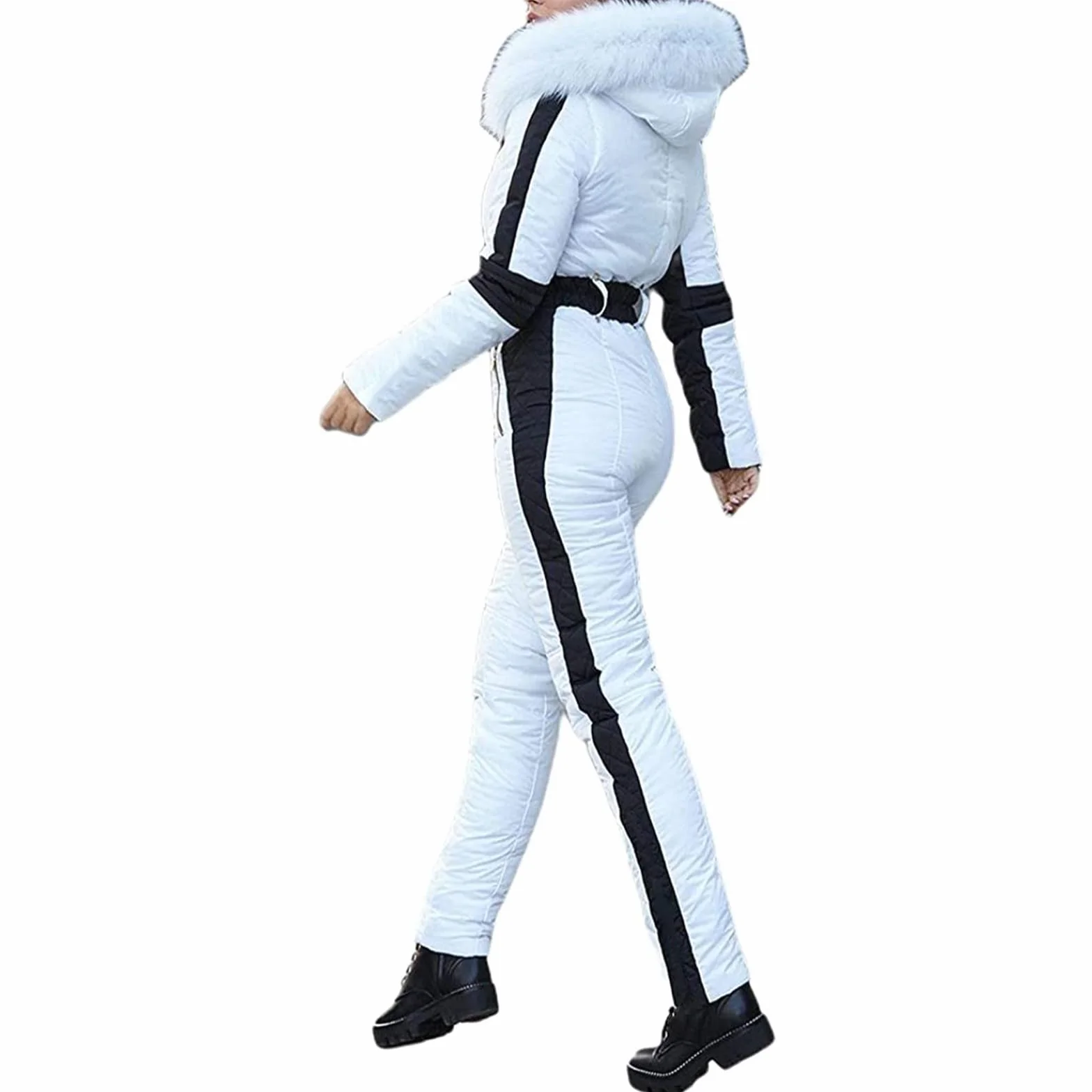 Tuta Da Sci Donna Due Pezzi Giacca Termica Da Camminata donna impermeabile con colletto rimovibile Tuta da sci con cerniera morbida per sport all'aria