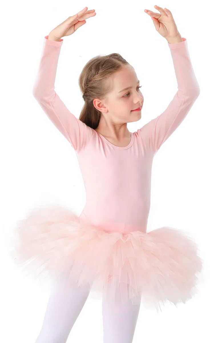 Bezioner Ragazza Tutu per Danza Body da Balletto Leotard Vestito Ginnastica Manica Lunga