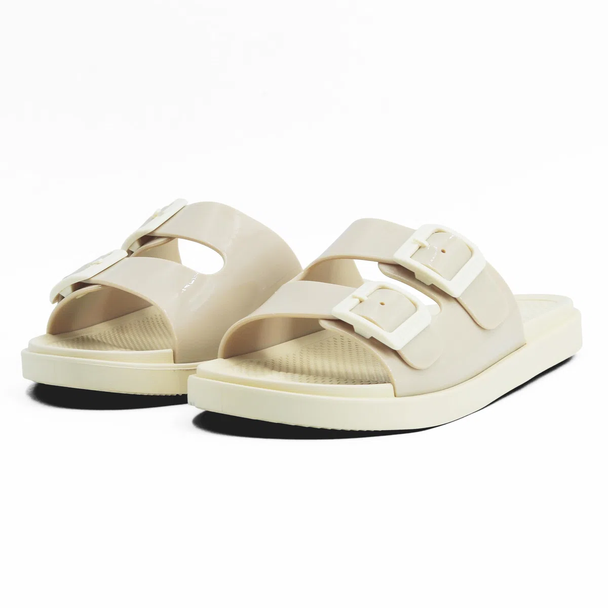 JOMIX Ciabatte Donna Estive Eleganti con Doppia Fibbia Regolabile in Gomma PVC Antiscivolo Senza Infradito Pantofole Comfort Casa Tempo Libero 3 cm