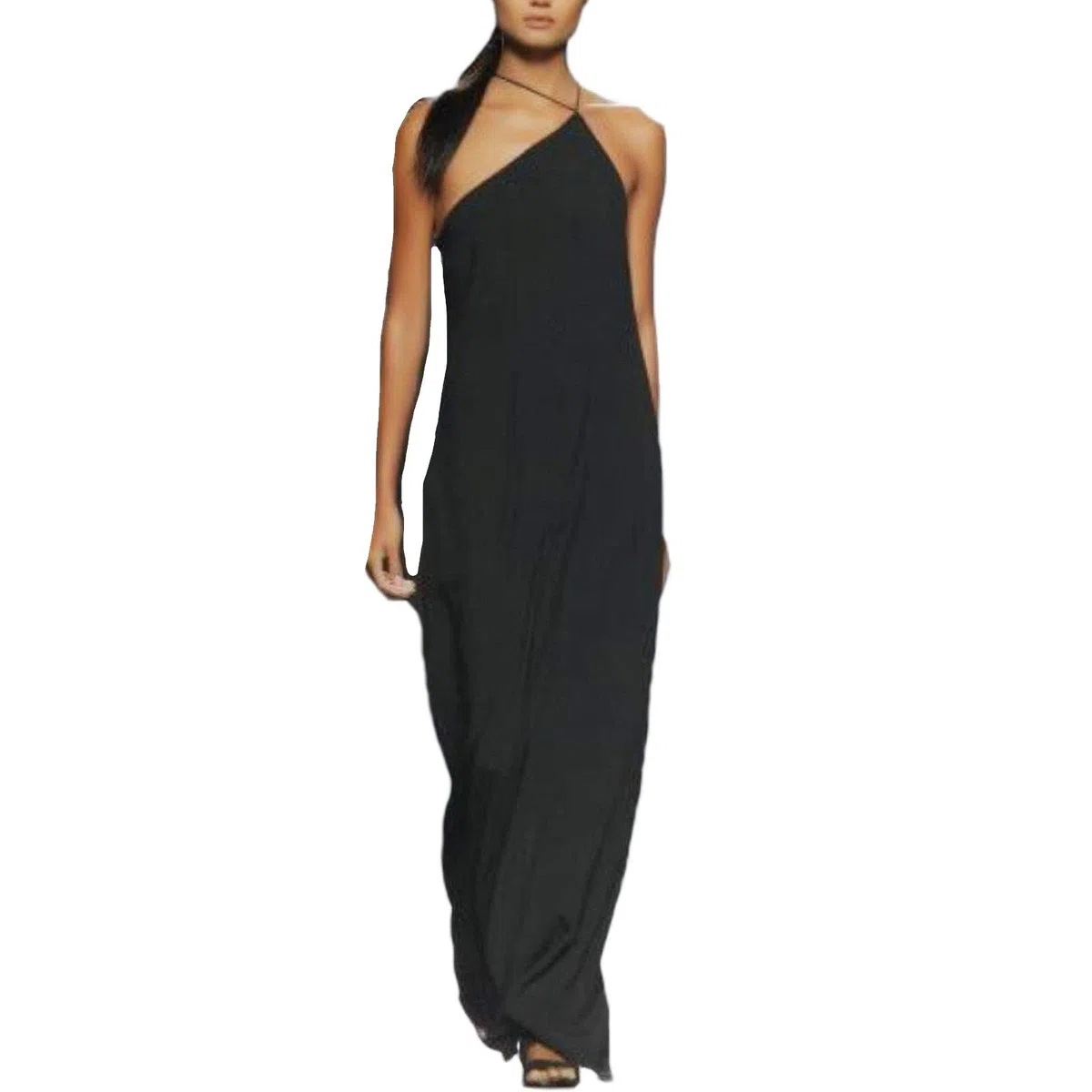 Toocool - Abito Donna Lungo Sirena Schiena Nuda Vestito Elegante Cerimonia VB-9585 [Taglia Unica,Nero]