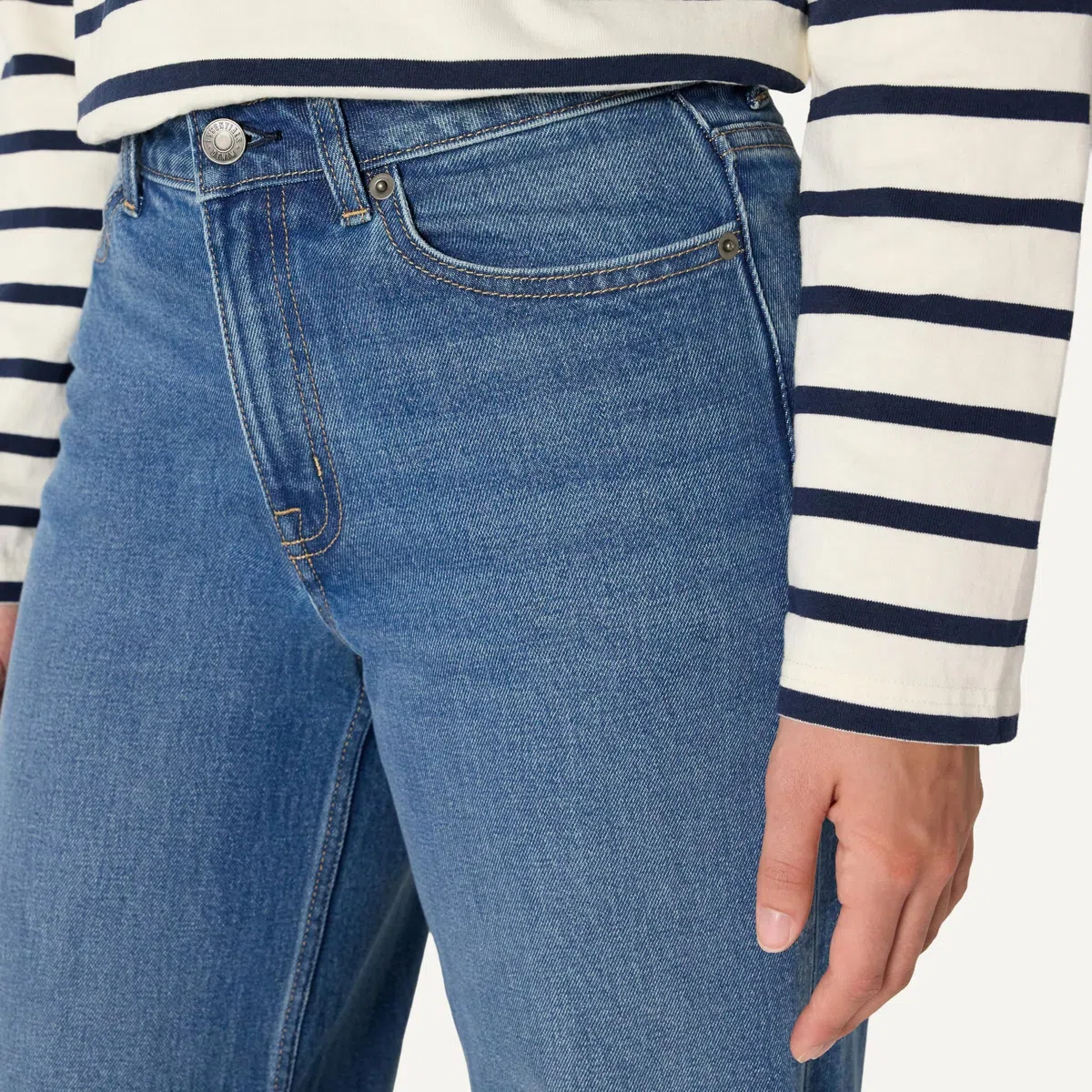 Amazon Essentials Jeans Cropped a Vita Alta con Gamba Larga Donna