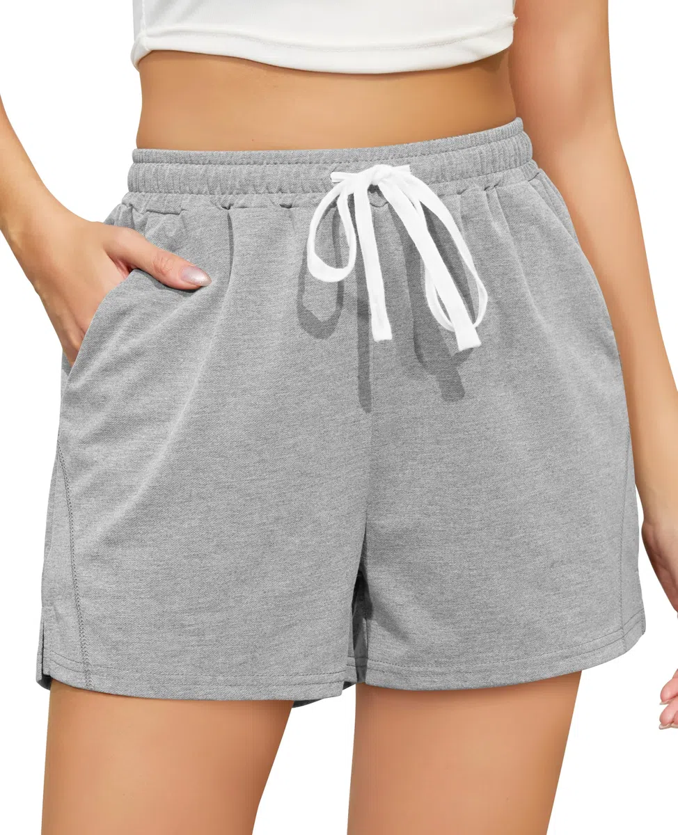 Vlazom Short Sportivo Donna 95% Cotone con Cuciture Rinforzate Tasche e Vita Regolabile