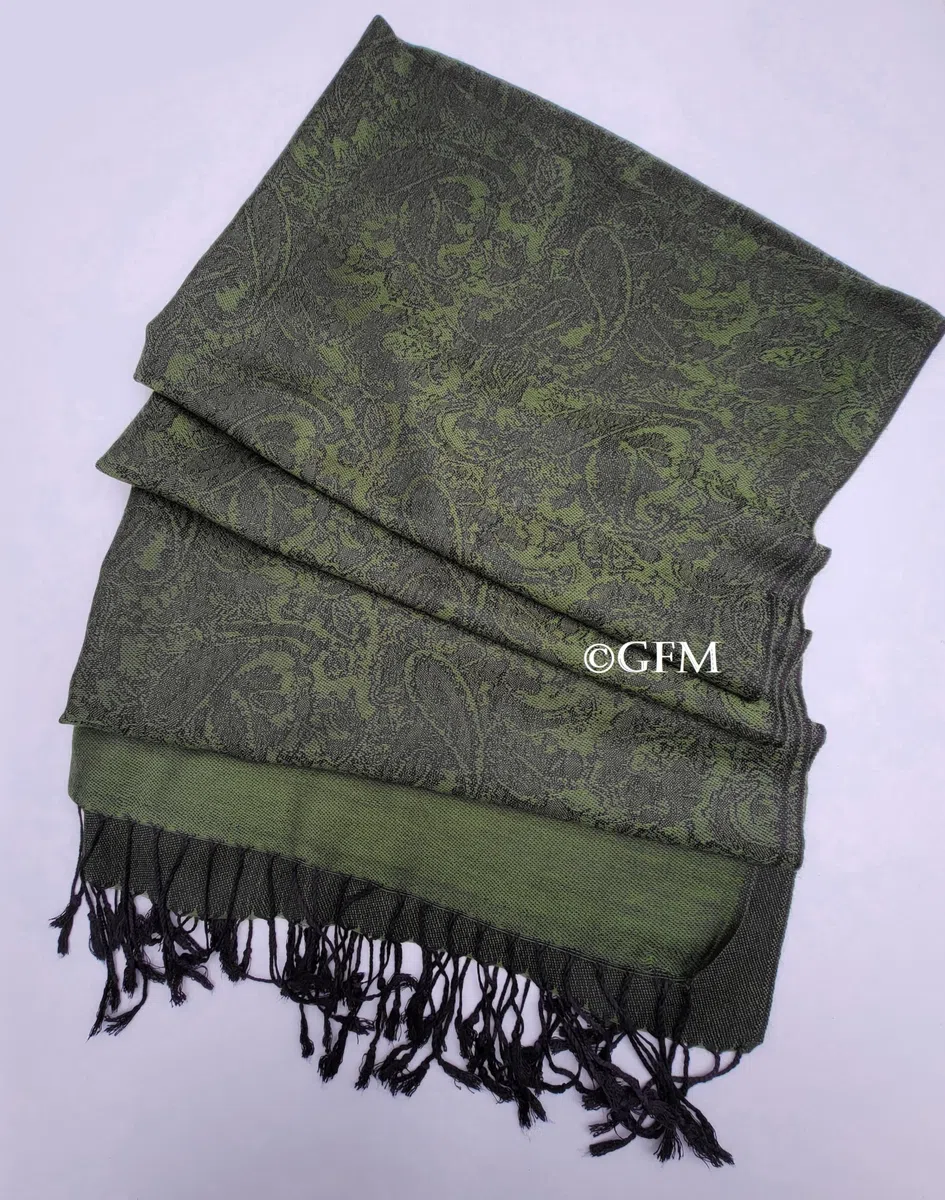 GFM, pashmina con motivo floreale a foglie
