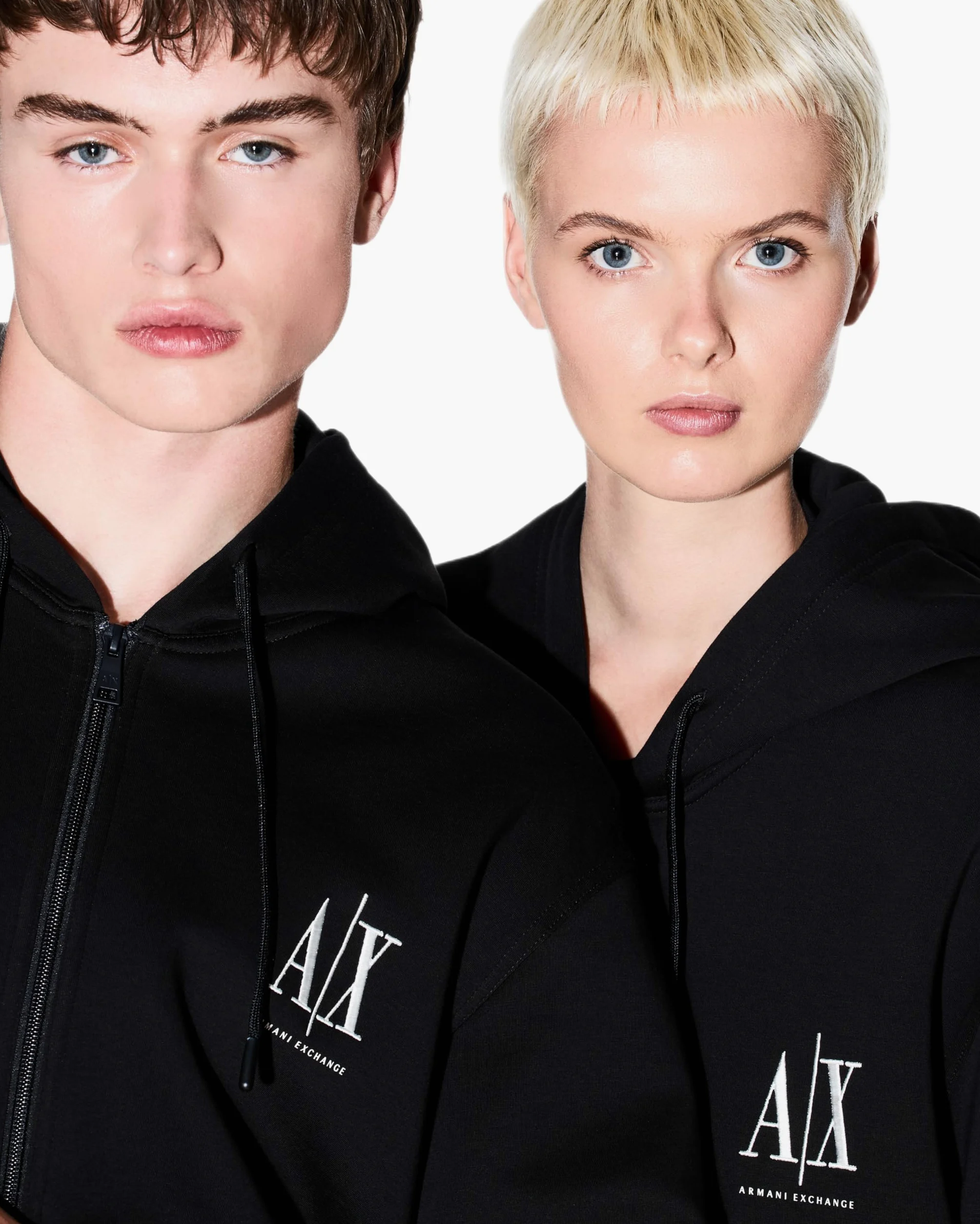Armani Exchange Icon Project, Emboidered Logo, Full Zip Felpa con Cappuccio Uomo (Pacco da 1)