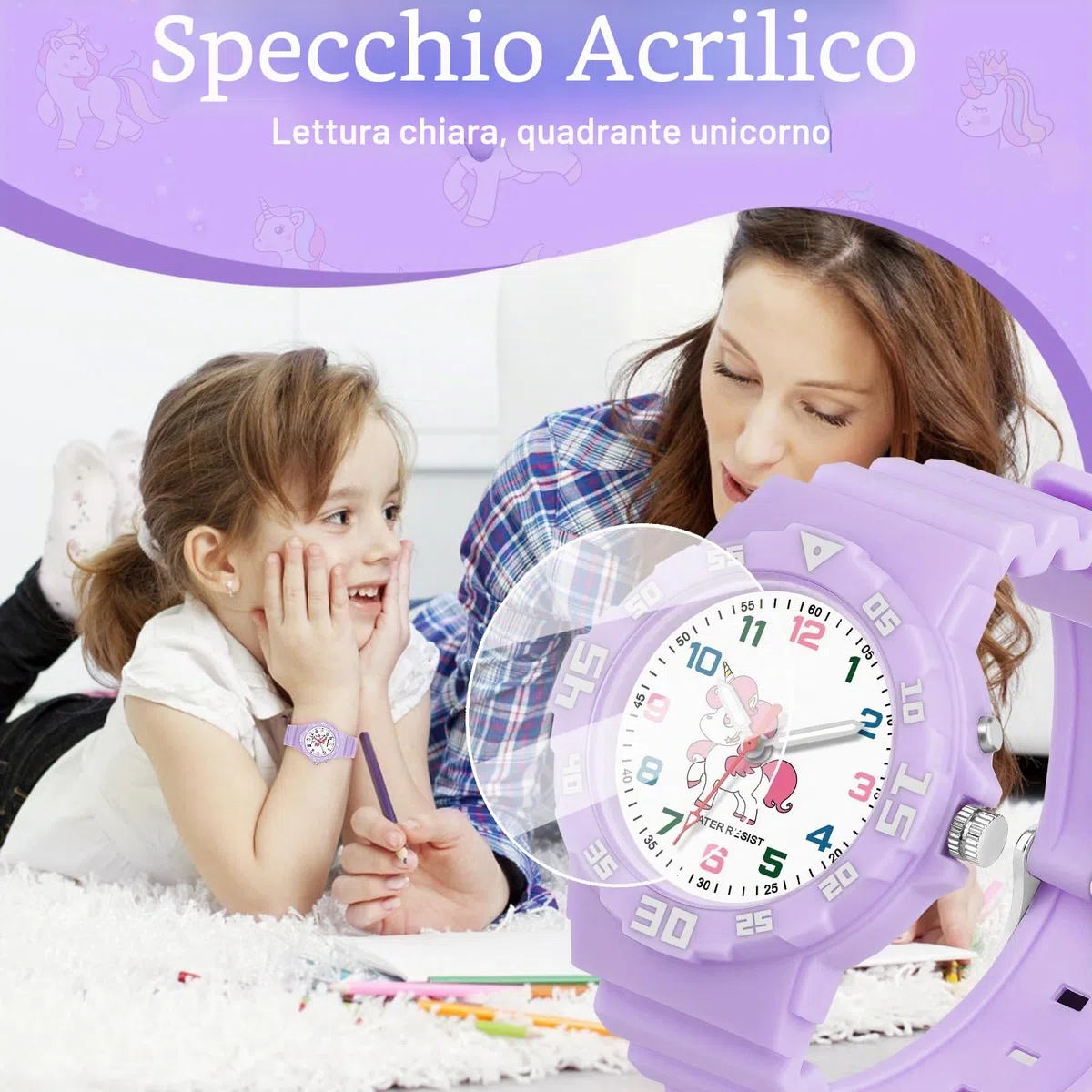 Orologio Analogico Per Bambini Per Ragazzi E Ragazze Orologio Per Bambini Con Luce Notturna 30 M Impermeabile Per 4-12 Anni Per Insegnamento Del Tempo O Regali Per Bambini
