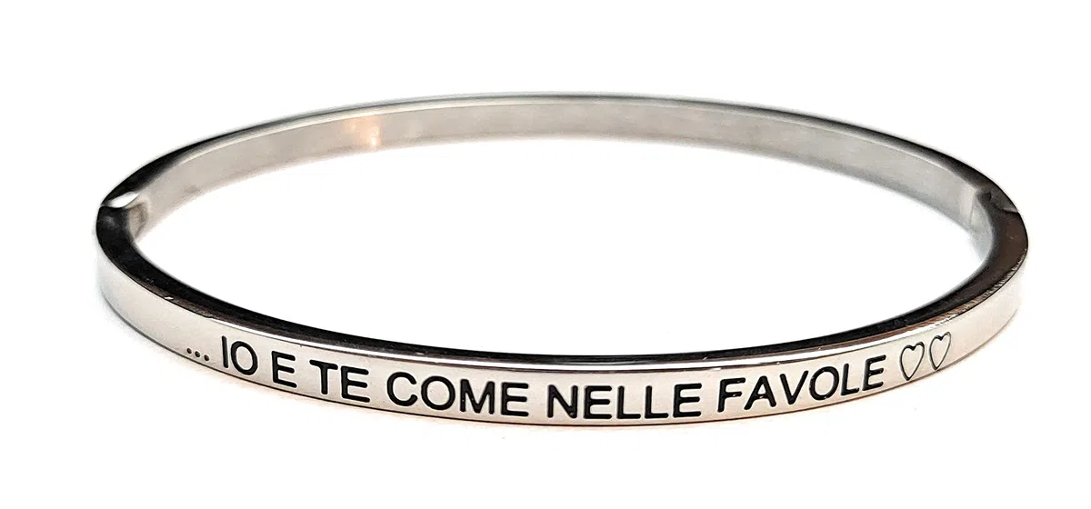 BRACCIALE DONNA UOMO- AMICHE DONNA RIGIDO IN ACCIAIO INOX CON FRASE DEICA INCISA LASER INOSSIDABILE ANALLERGICO-CONFEZIONE REGALO