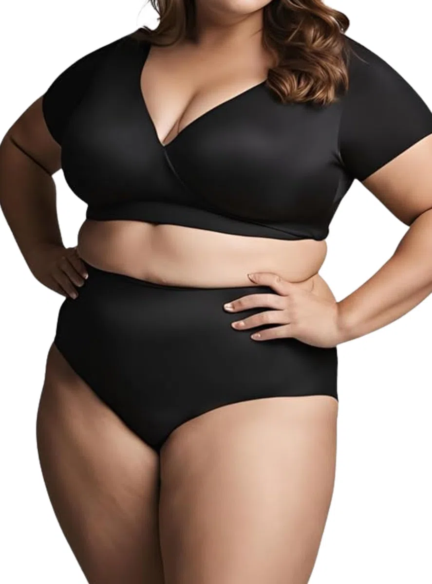 Set 2 Mutande Donna Cotone Elasticizzato – Slip Donna Cotone Vita Media Taglie Forti Made in Italy Culotte Bianche e Nere