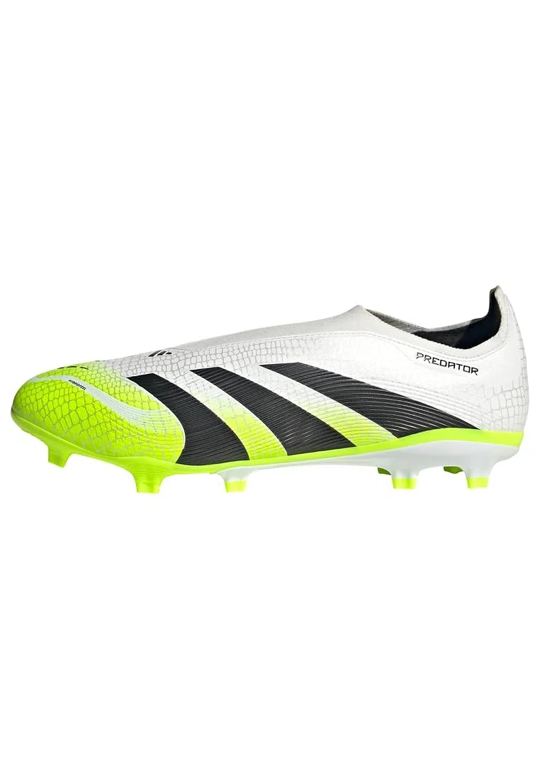 Adidas Unisex League Laceless Firm Ground/Multi Ground Football Boots, Cloud White/Core Black/Lucid Lemon, 40 2/3 EU