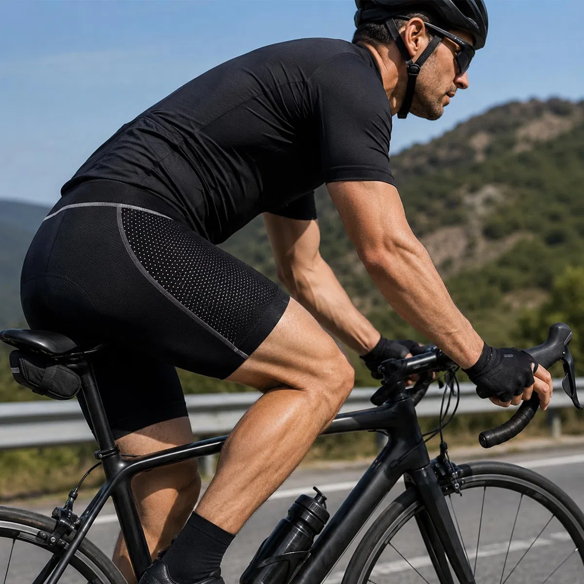 NuCamper Uomo Pantaloncini da Ciclismo Imbottiti con Elastico 5D Gel Seat Pad Resistente agli Urti Asciugatura Rapida Traspirante Pantaloni da Ciclismo Intimo da Bicicletta