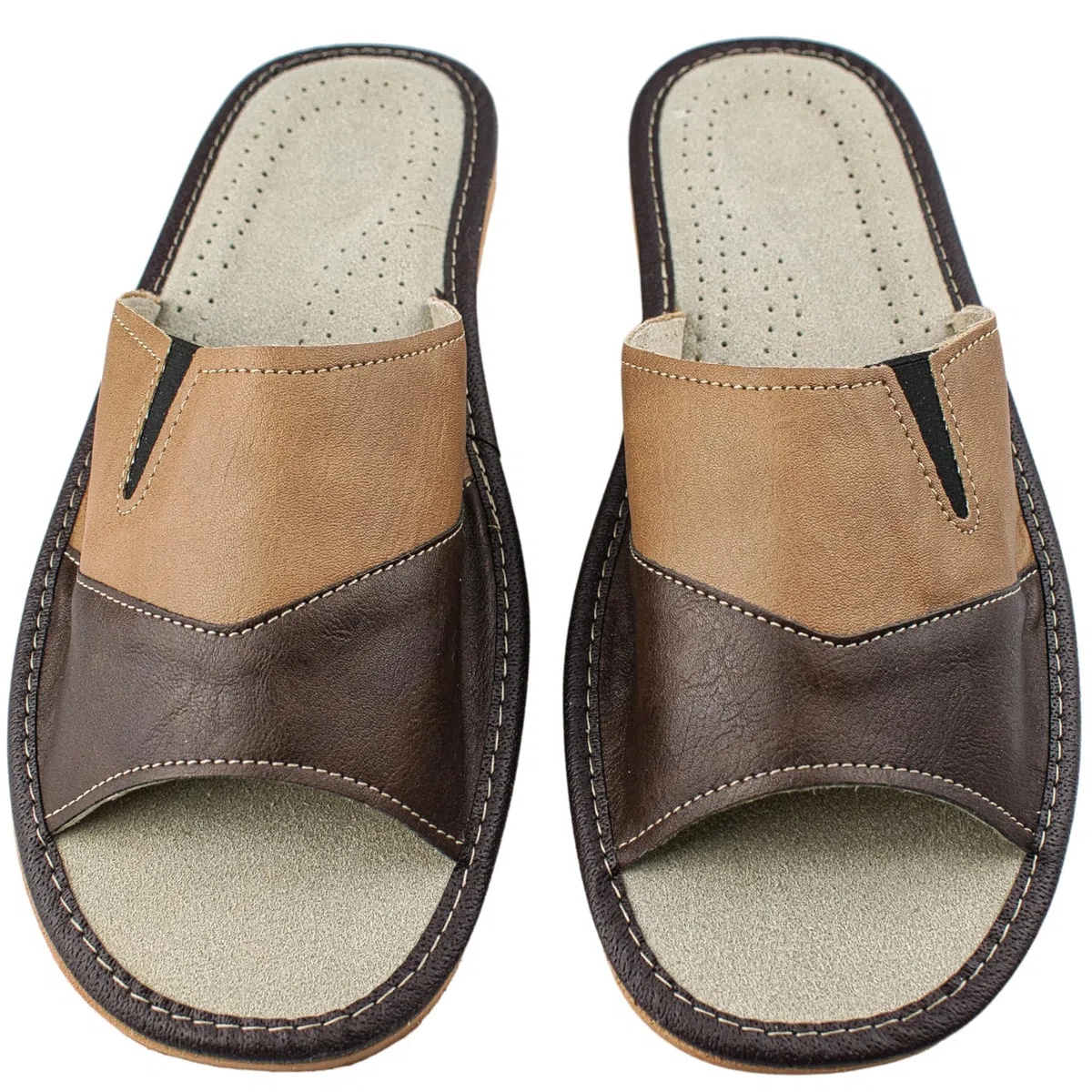 APREGGIO Pantofole da Uomo Leich Naturale 100% Pelle Prodotto Naturale Fatto a Mano
