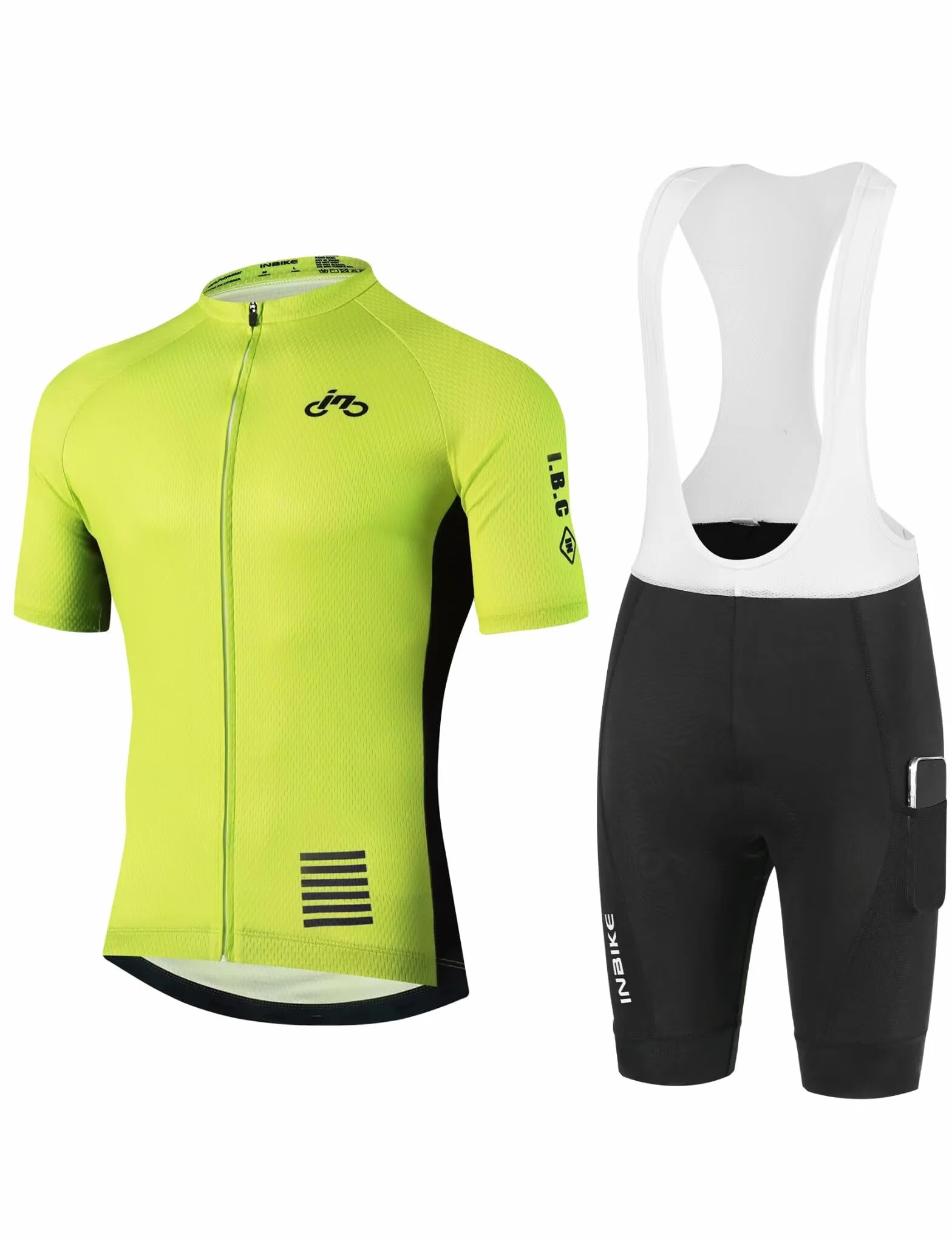 INBIKE Completo Ciclismo Uomo Estivo Maglia Ciclismo Salopette Bici da Strada Imbottite 3D Maglia MTB Asciugatura Rapida