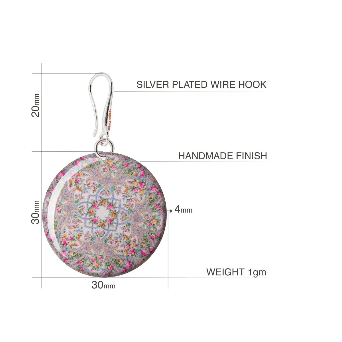 Orecchini Pendenti Grande Leggeri Rotondo Mandala Design Boho; Gioielli per Donne