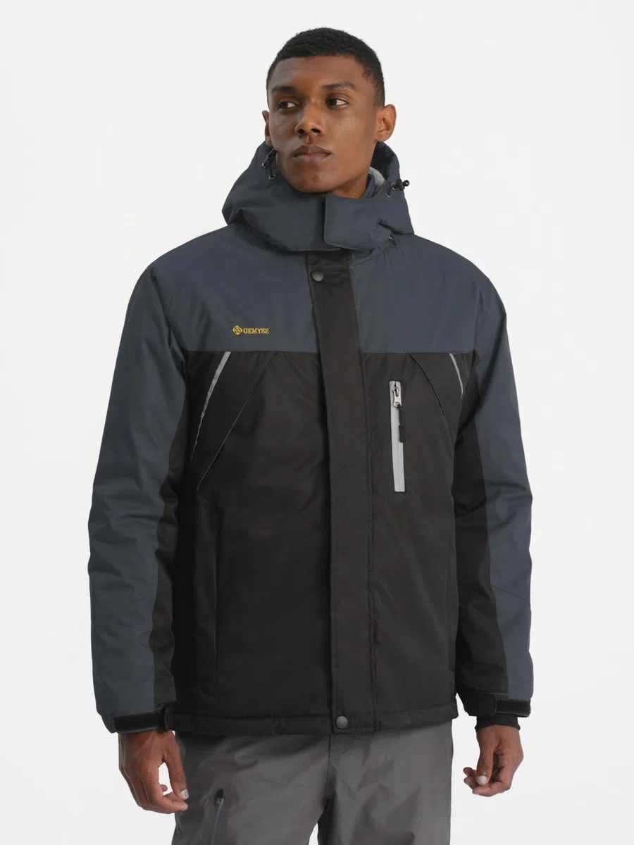 GEMYSE Uomo Giacca da Sci impermeabile montagna Giacche Pile invernale antivento Cappotto con Cappuccio