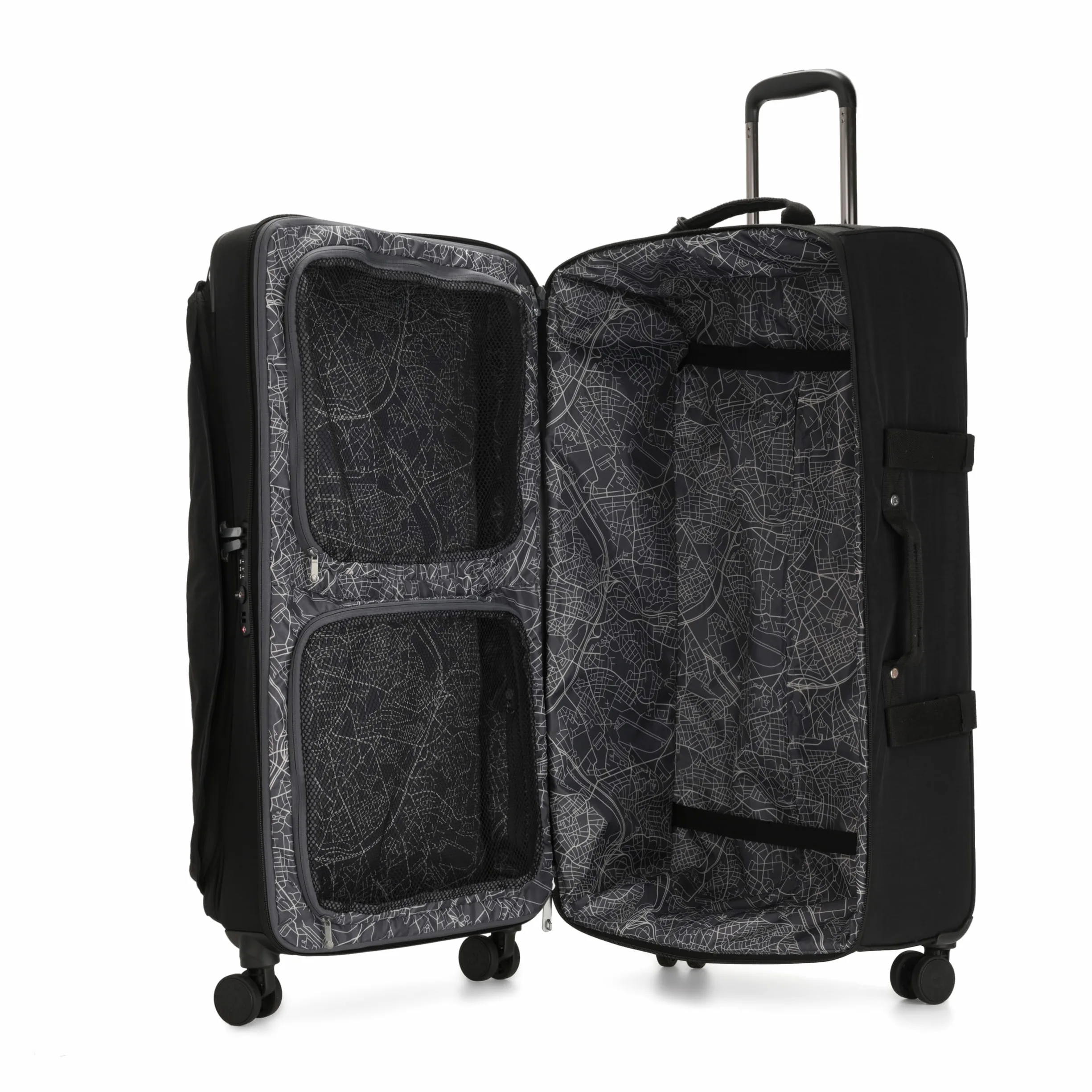 Kipling Spontaneous L, Valigia Donna, Black Noir, Taglia Unica