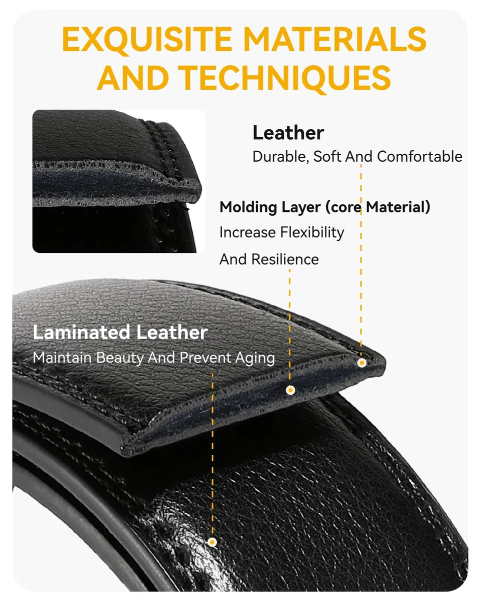 CHAOREN Cintura Uomo Pelle, Cinture da Uomo Nera Marrone 35mm, Perfette per Elegante Business e Jeans Casual