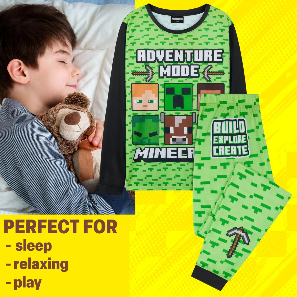 Get Trend Pigiama Bambino Set, Lungo Pigiami Bambini e Adolescenti, Accogliente Abbigliamento da Casa, Idea Regalo Ragazzo