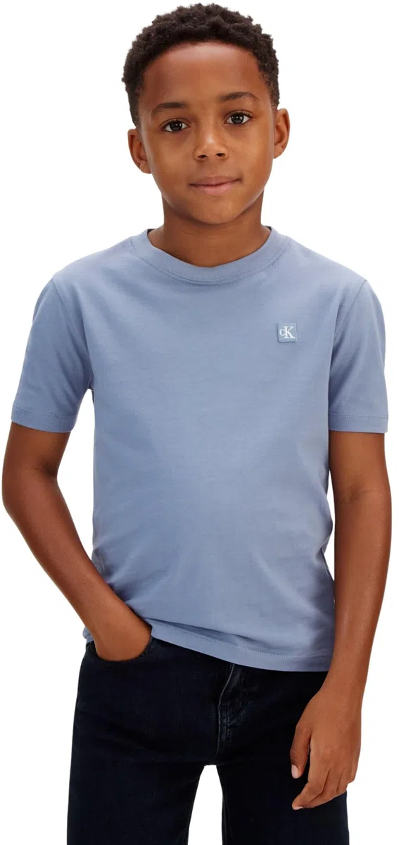 Calvin Klein Mono Mini Badge Reg T-Shirt Lv1cksja30 Maglietta S/S Unisex - Bambini e Ragazzi