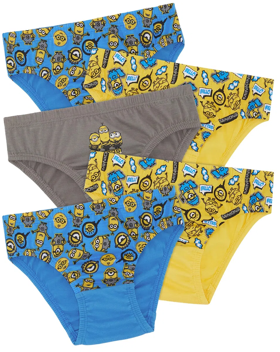 Minions Confezione da Cinque Slip Cattivissimo Me in 100% Cotone