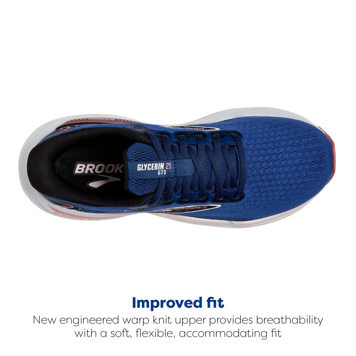 BROOKS Glycerin GTS 21, Sneaker Donna, Blue Icy Pink Rose, 36.5 EU