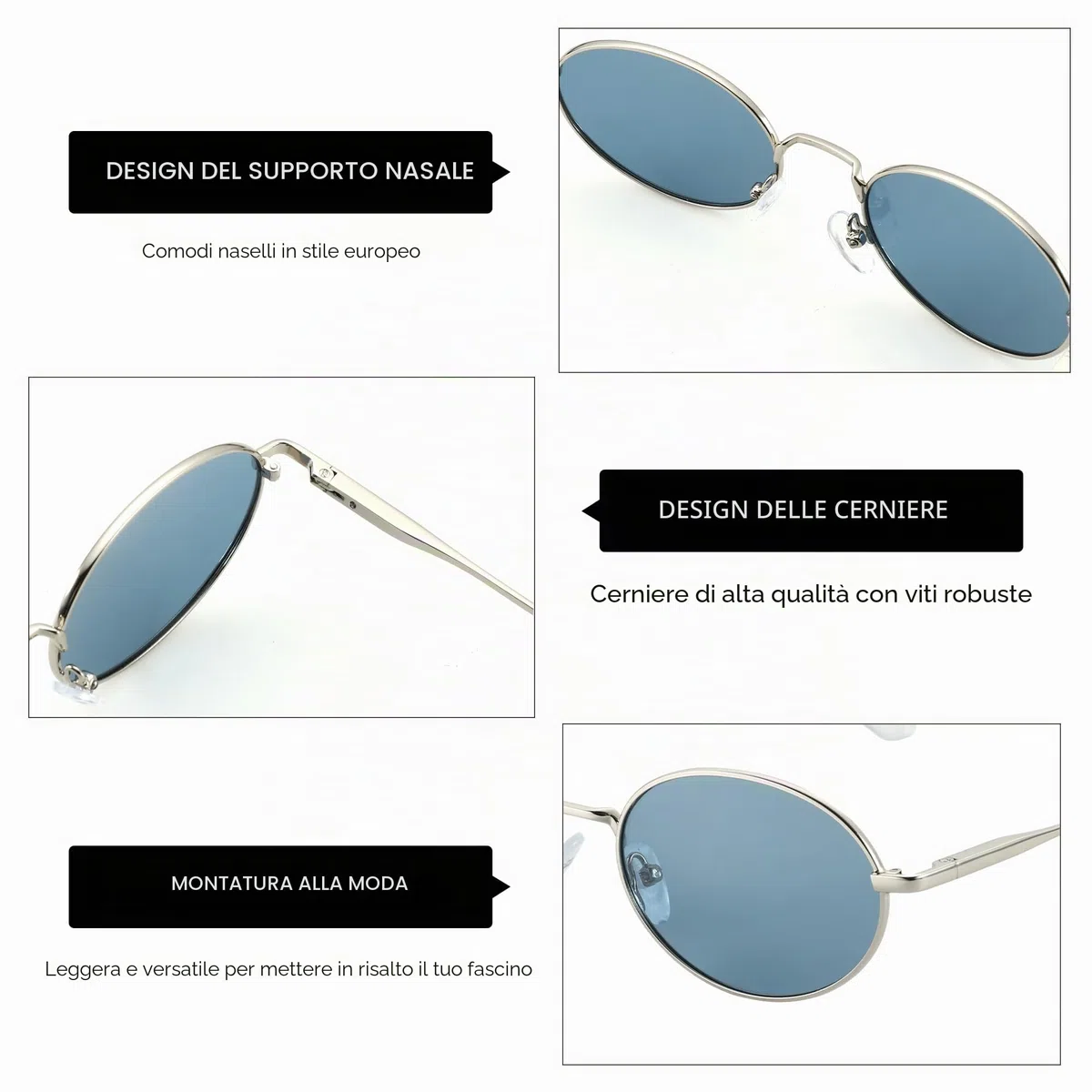 ZENOTTIC Occhiali da Sole Polarizzati Donna Uomo: Vintage Ovali - Occhiali Unisex con Protezione UV400