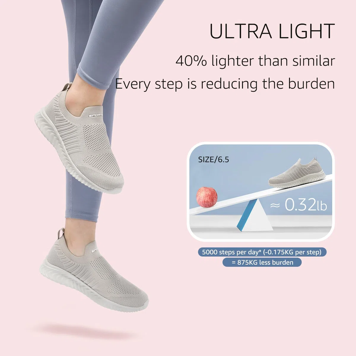 STQ Scarpe Sneakers Donna Senza Lacci Comode Traspiranti Leggera