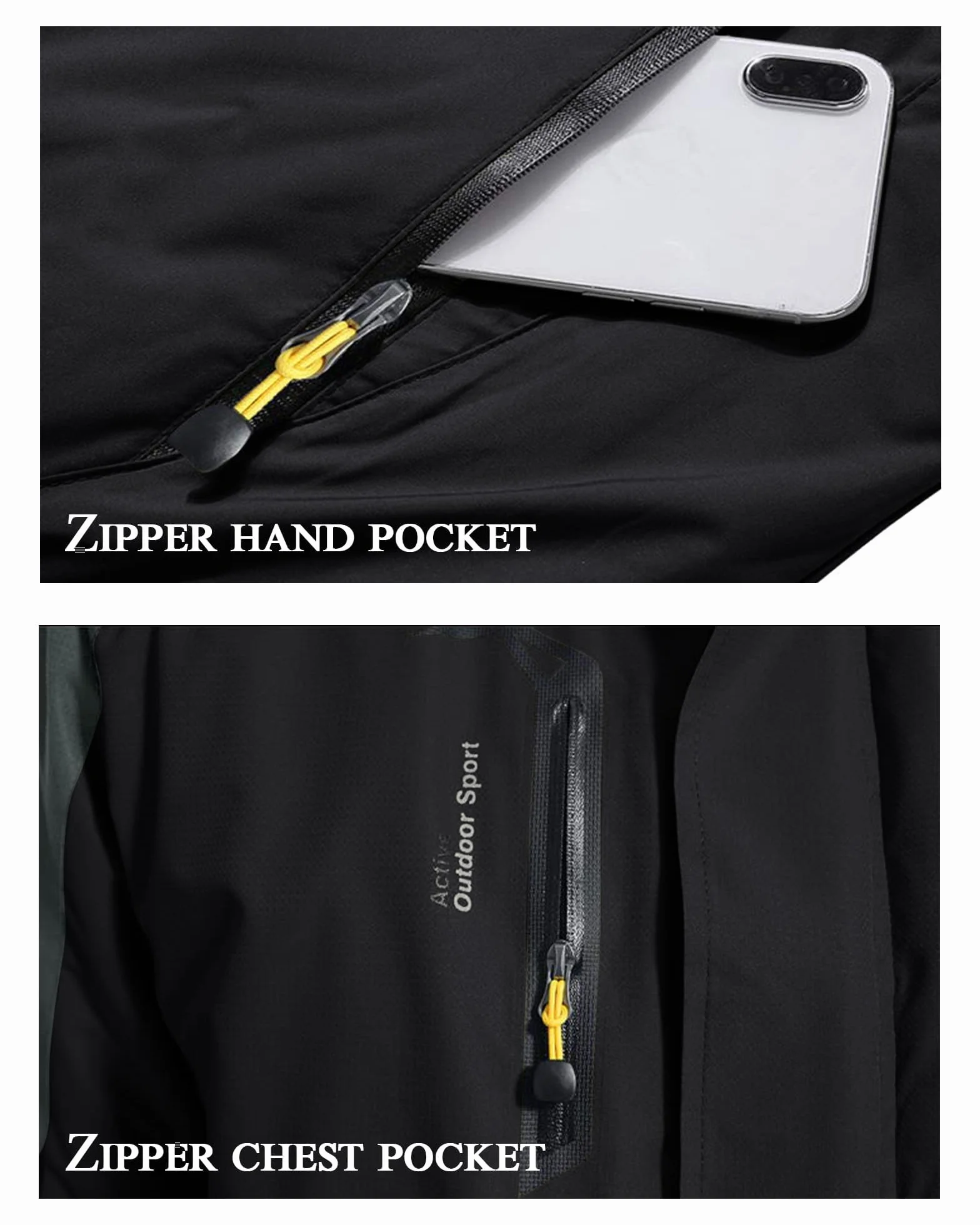 KEFITEVD Giacca Invernale Uomo Giacca da Sci Impermeabile Calda Foderata Outdoor con Cappuccio Staccabile Softshell Giacca Invernale in Pile