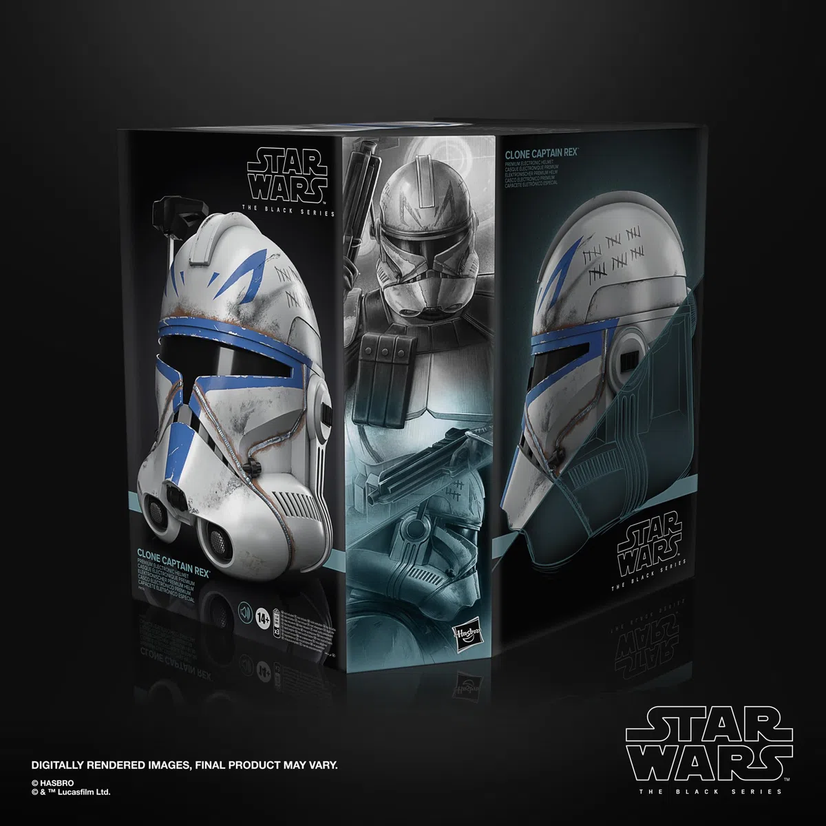 Star Wars Hasbro The Black Series, casco elettronico premium del Capitano Rex dei Cloni, articolo per roleplay per adulti ispirato alla serie Ahsoka, dai 14 anni in su