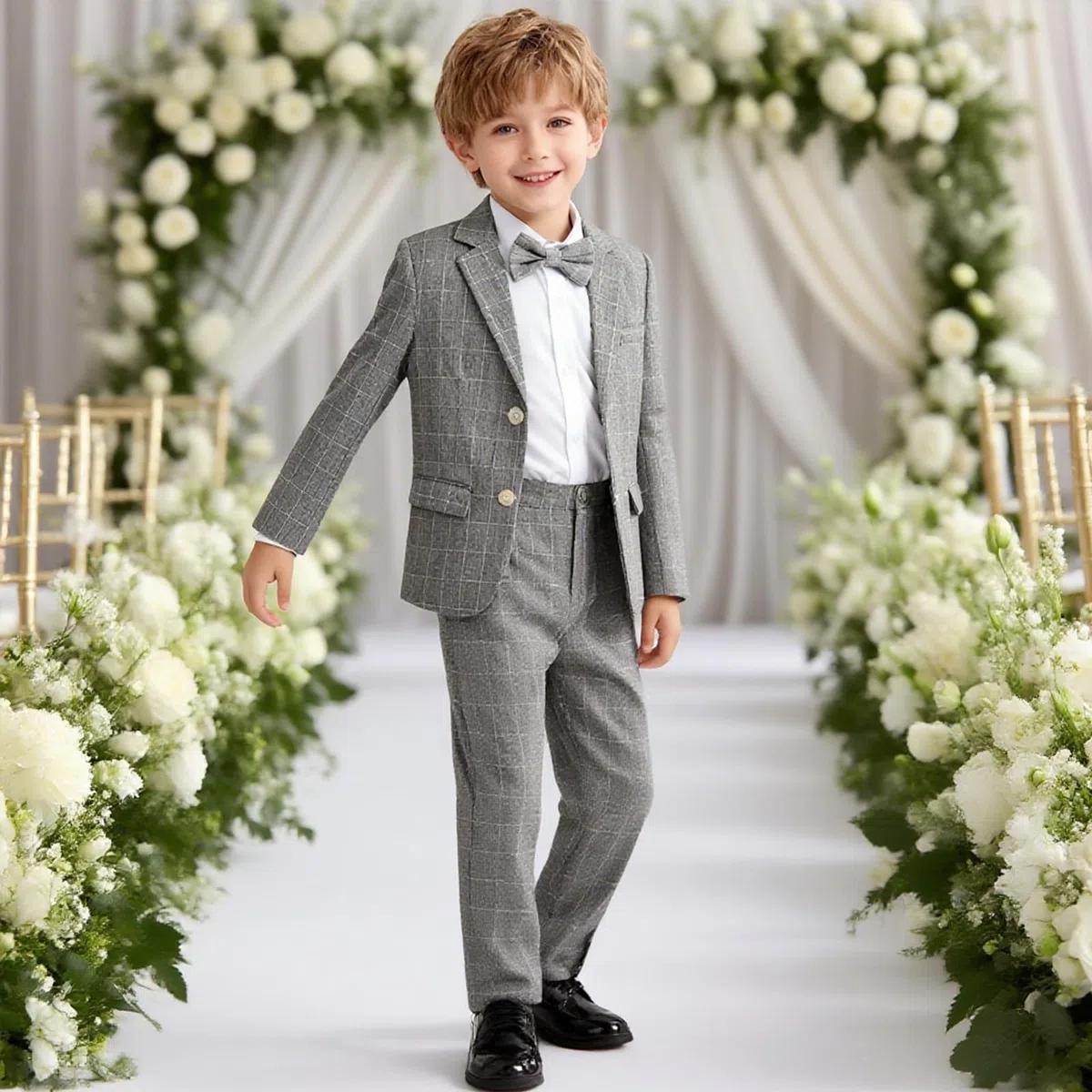 LOLANTA 3 Pezzi Paggetto Bambino Matrimonio,Completo Elegante Ragazzo Cerimonia