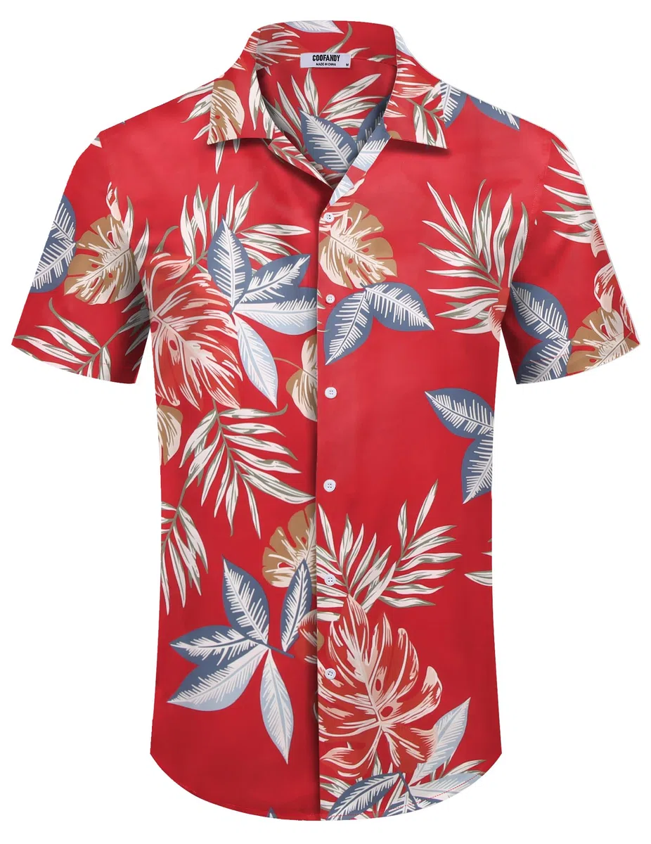 COOFANDY Camicie Hawaiane Uomo Maniche Corte Camicie Estive Casual Spiaggia vestibilità Regolare Camicia Tropicali Floreale