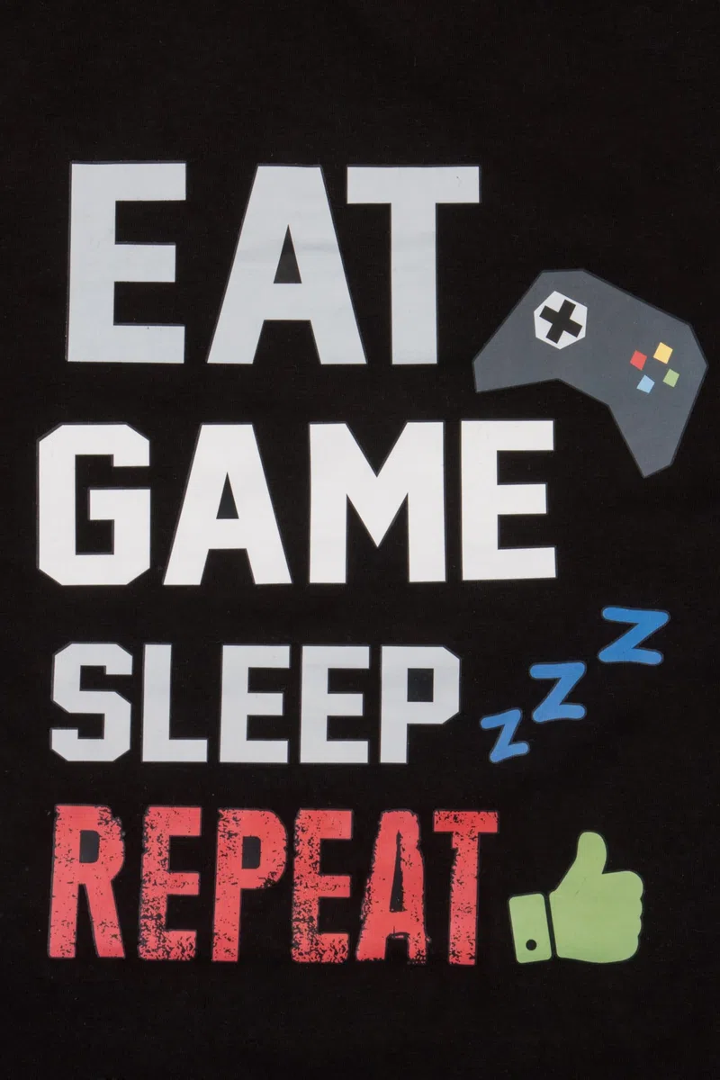 thepyjamafactory Ragazzi Eat Game Sleep Controller Corto Cotone Pigiama