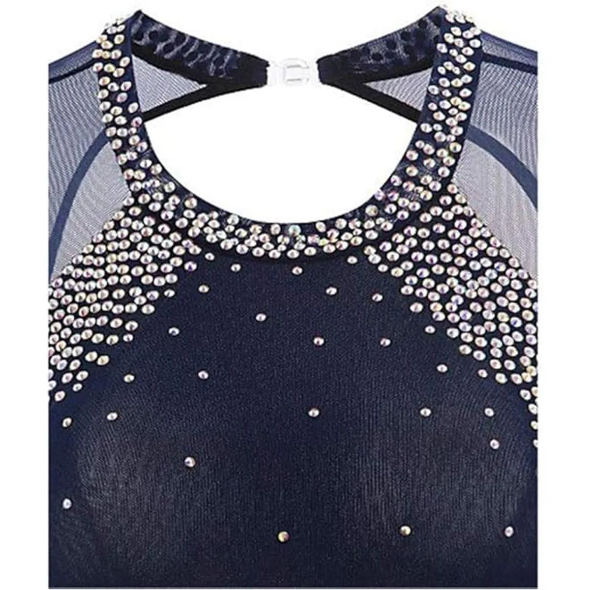 Abito da Prestazione da Pattinaggio Artistico su Ghiaccio Donna Costume da Pattinaggio a Rotelle su Ghiaccio a Maniche Lunghe Body da Ginnastica Ritmica Eleganti con Strass
