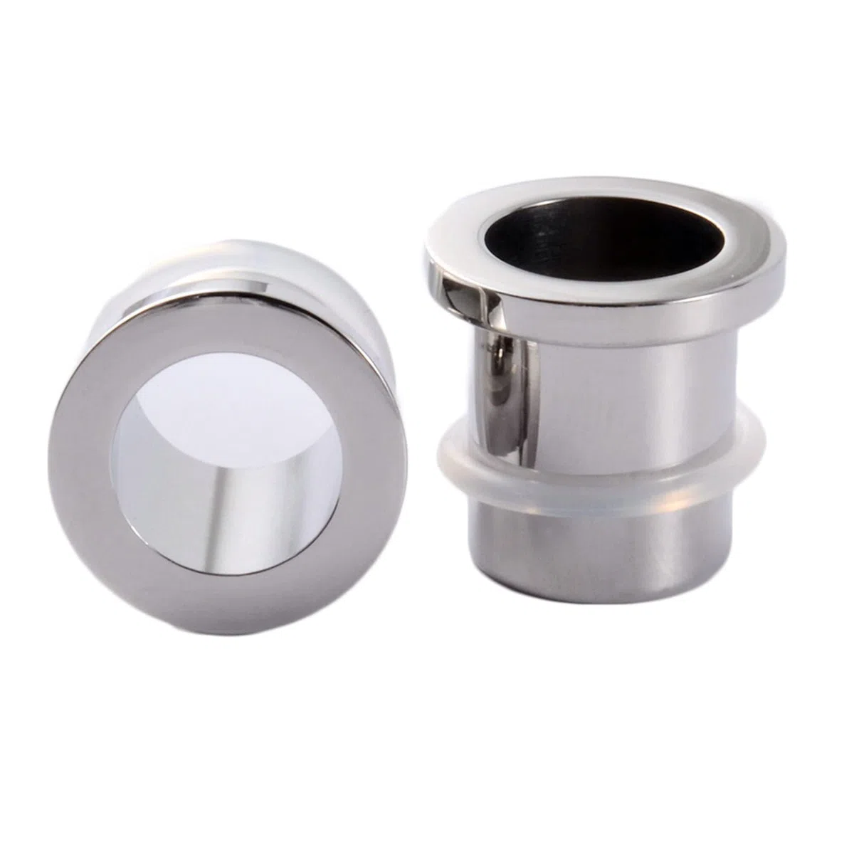 Gualiy 2 Pezzi Dilatatore Lobo Acciaio, Dilatatori Lobo Orecchini 10.5-25mm Argento Cerchio Dilatatori Lobo