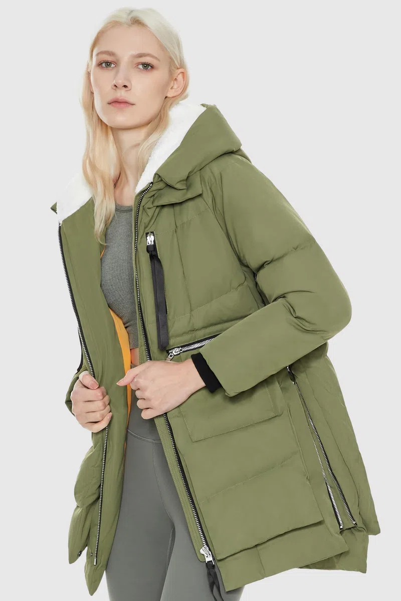 OROLAY Donna Piumino Ispessito Giacca Cappotto Invernale con Cappuccio Piumino Medio Puffer