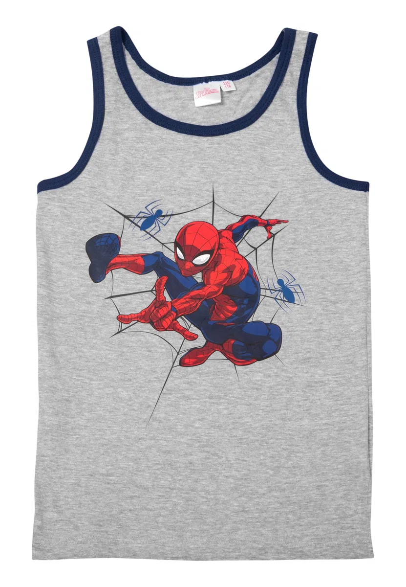 Marvel Spiderman - Canottiera intima per bambini, colore grigio/blu (confezione da 2)