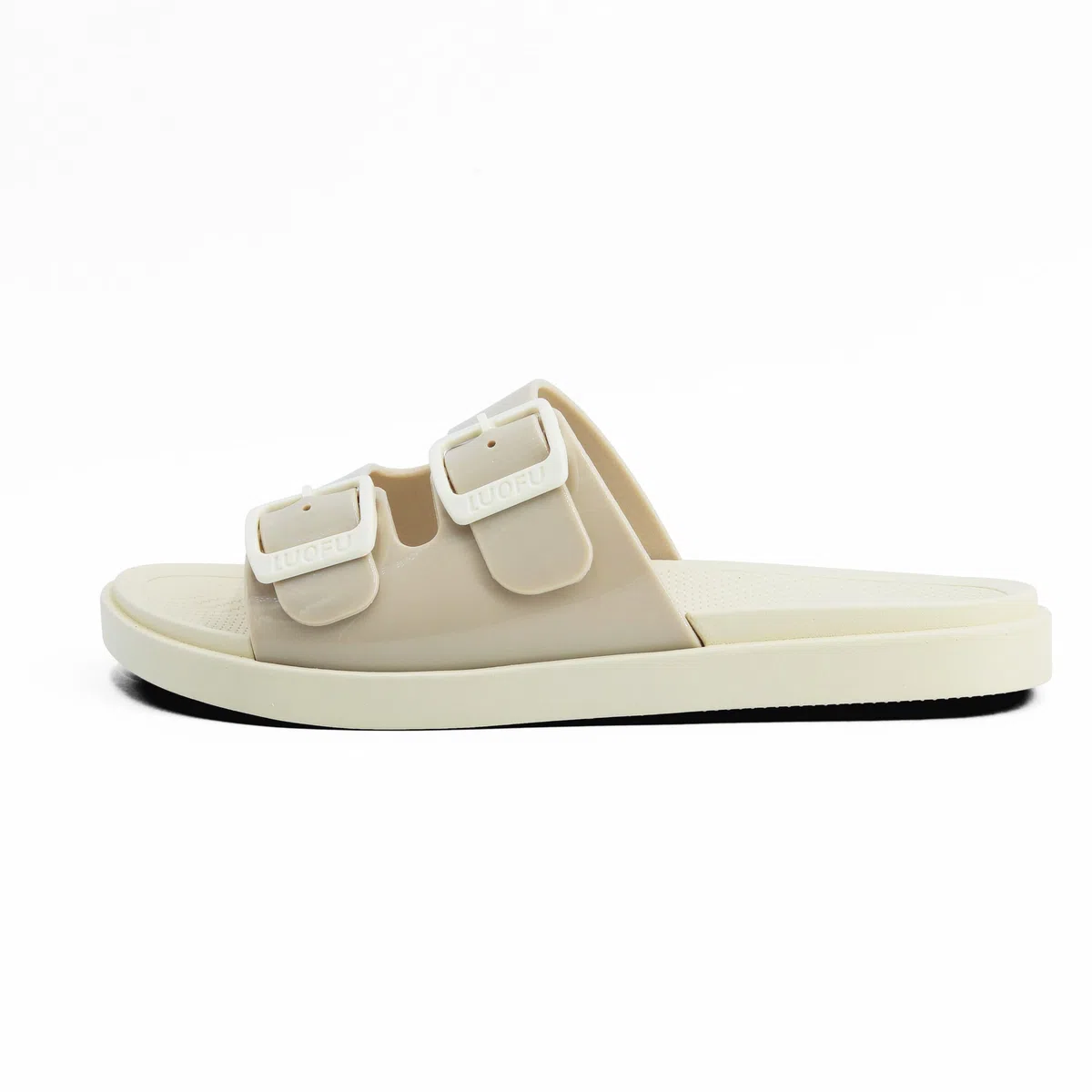 JOMIX Ciabatte Donna Estive Eleganti con Doppia Fibbia Regolabile in Gomma PVC Antiscivolo Senza Infradito Pantofole Comfort Casa Tempo Libero 3 cm