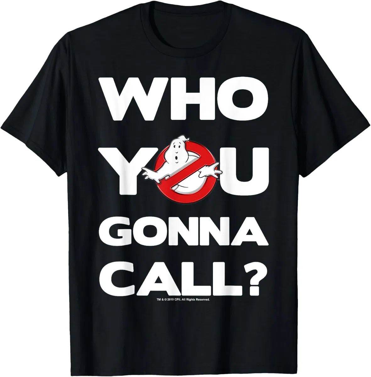 Ghostbusters Who You Gonna Call Bold Text Movie Logo Maglietta