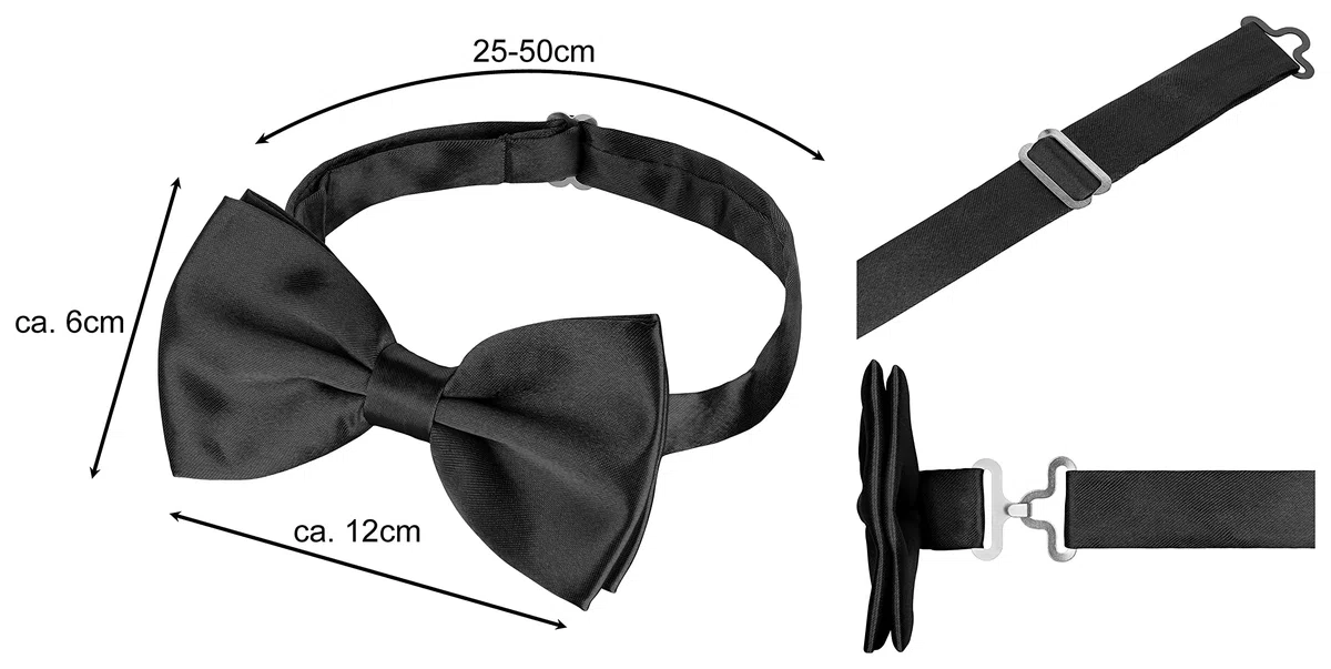 Papillon da uomo set da 5 – lucido, annodato & regolabile – per abito, smoking & camicia