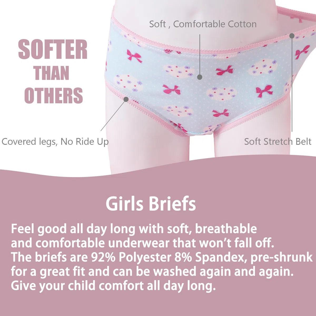 Bambini Ragazze Mutandine 12 Pezzi Bambini Casuale Mutandine Bambino in Cotone Morbido Slip Biancheria Intima età 2-12 Anni