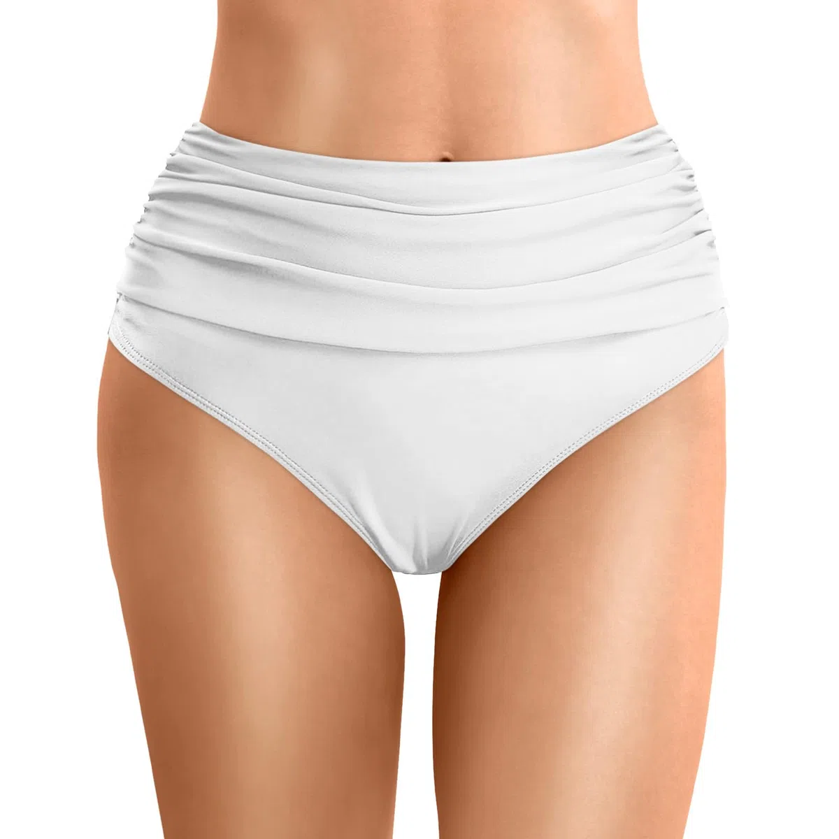 Generico Slip Costume Donna Vita Alta, Mutande Costume Addominale Pieghe Contenitivo Costumi da Bagno Pezzo sotto Brasiliana Curvy Pantaloni da Nuoto Mare Eleganti per Spiaggia Piscina