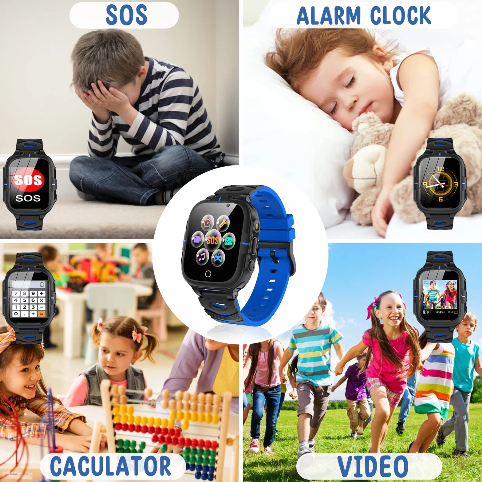 Orologio Smartwatch Bambini con 24 Giochi, Smartwatch Bambini Telefono per Ragazzo e Ragazza Musica Fotocamera SOS Cellulare Torcia Sveglia, Orologio per Bambino Regalo di Compleanno