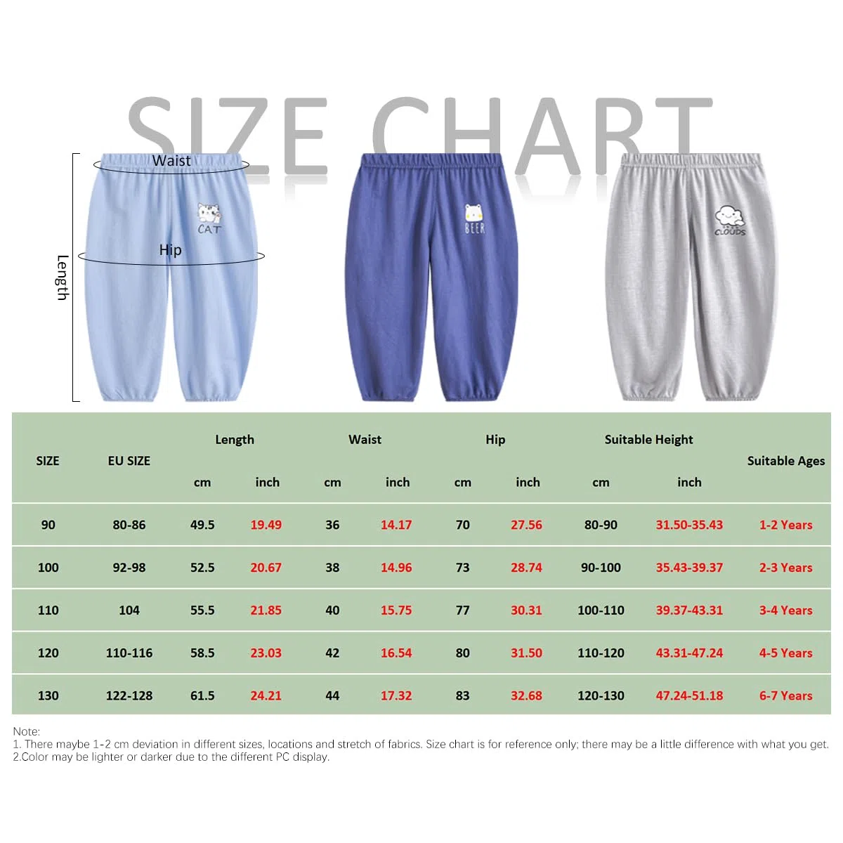 Confezione da 4 Pantaloni Lunghi Leggeri per Neonati Cotone Bambini Ragazze Ragazzi Bloomers Pantaloni Estate Firm Jogging Bottoms Casual Elastici Pantaloni Estate