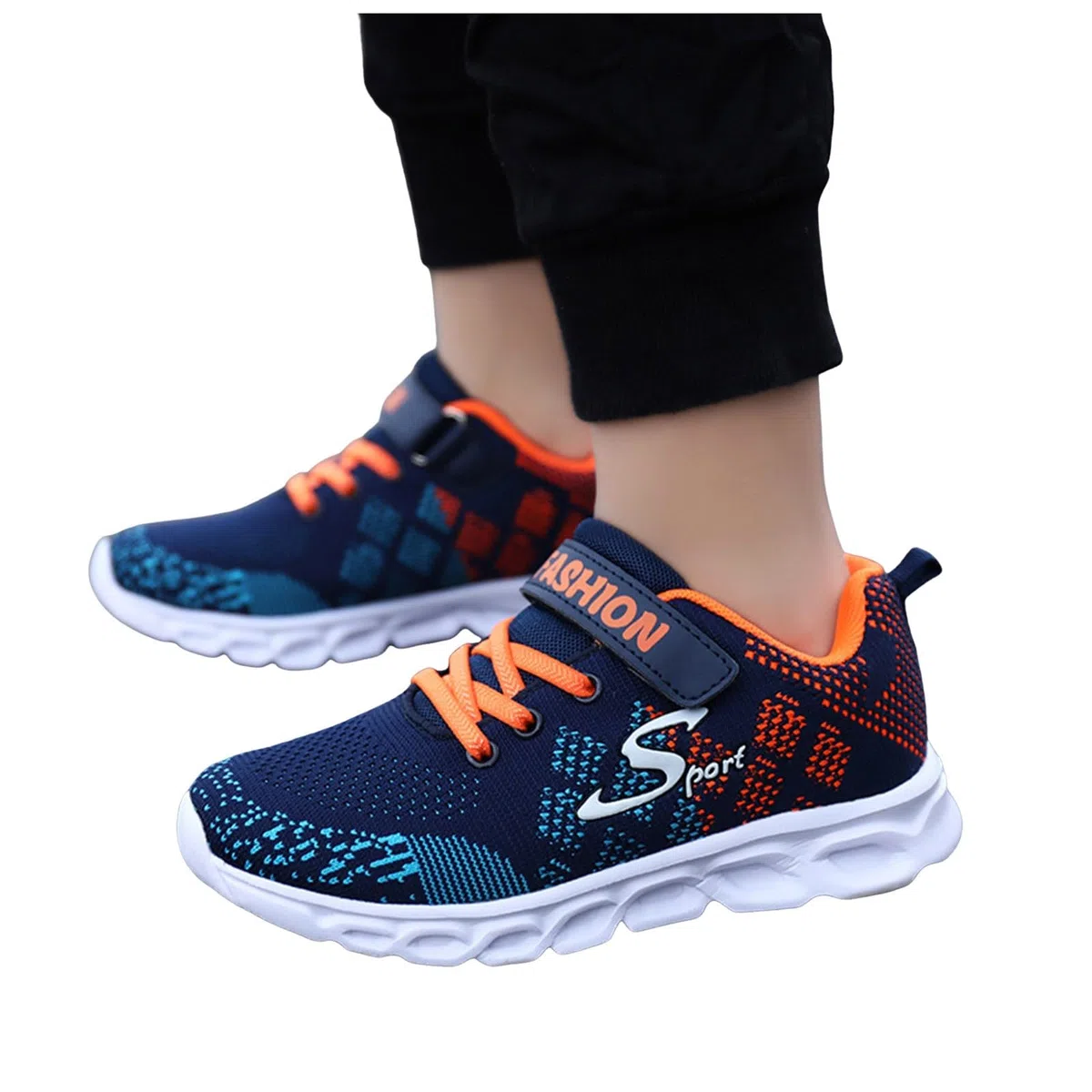 Scarpe sportive per bambini, leggere, da ginnastica, per bambini, antiscivolo, in rete, traspiranti, larghe, da tennis, per attività all'aria aperta, per il tempo libero