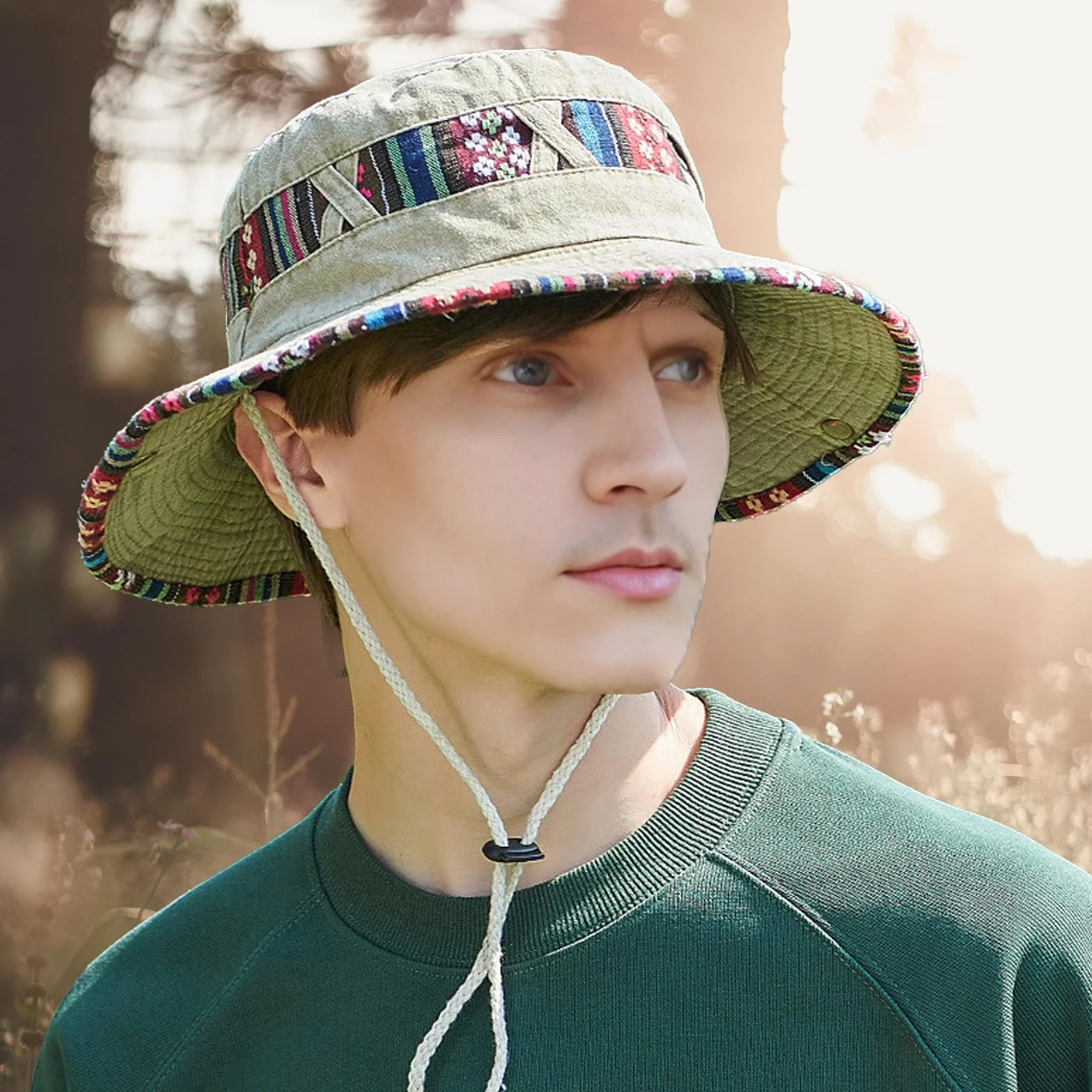 SAKTHIVEL Cappello Pescatore Uomo Cappello Sole Uomo Estivo Anti UV per Trekking Pesca e Safari Boonie